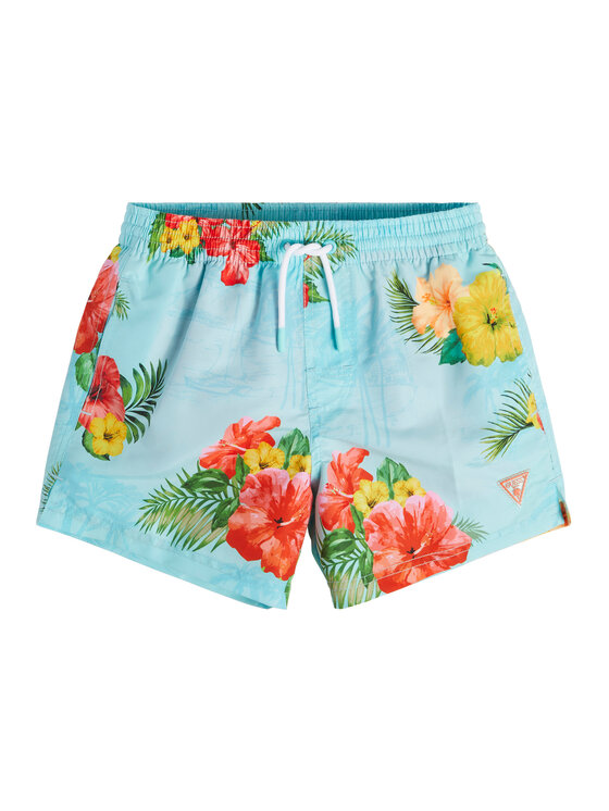 Guess Guess Szorty kąpielowe L3GZ02 WO07G Niebieski Regular Fit