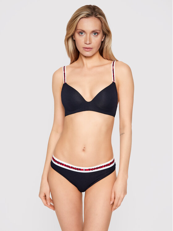 Tommy Hilfiger Tommy Hilfiger Σουτιέν χωρίς μπανέλα Lighty Lined UW0UW02413 Σκούρο μπλε