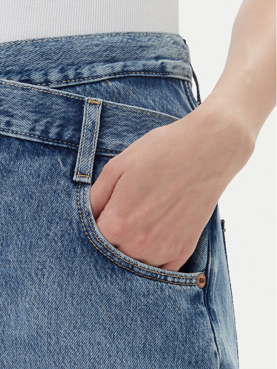 Guess Guess Džínsová sukňa W5YD1C D5QKB Tmavomodrá Regular Fit