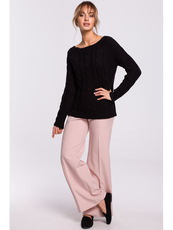 Made of Emotion Made of Emotion Svetr M511 Černá Basic Fit