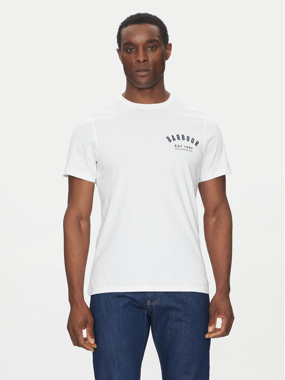 Barbour T-shirt Preppy MTS0502WH11 Bianco Tailored Fit, taglia : L
