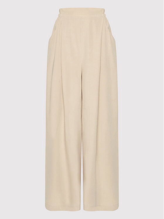 Americanos Americanos Pantaloni din material Montana Midi Bej Oversize