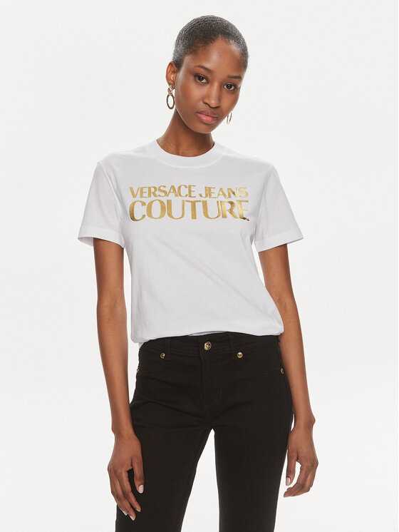 Versace Jeans Couture Versace Jeans Couture Tricou 76HAHT04 Alb Slim Fit