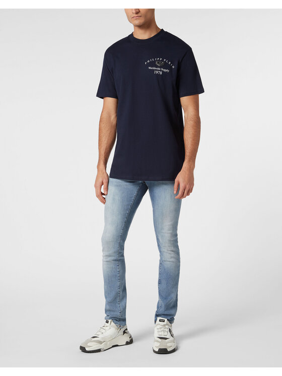 PHILIPP PLEIN PHILIPP PLEIN T-Shirt 23463 Granatowy Regular Fit