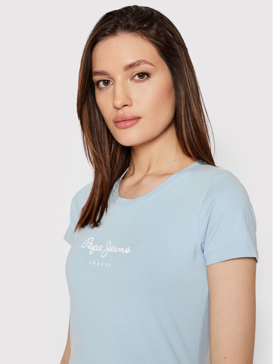 Pepe Jeans Pepe Jeans Póló New Virgina PL505202 Kék Slim Fit