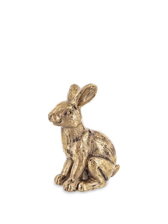 MIAhome MIAhome Figurka Dekoracja przycupnięty złoty królik 10,5x5x8 cm DORA Złoty