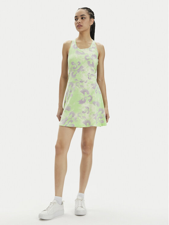 adidas adidas Sukienka letnia Floral Graphic IS4246 Zielony Slim Fit
