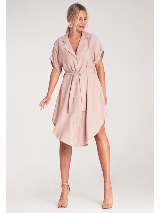 FIGL FIGL Košeľové šaty M1224 Ružová A-Line Fit