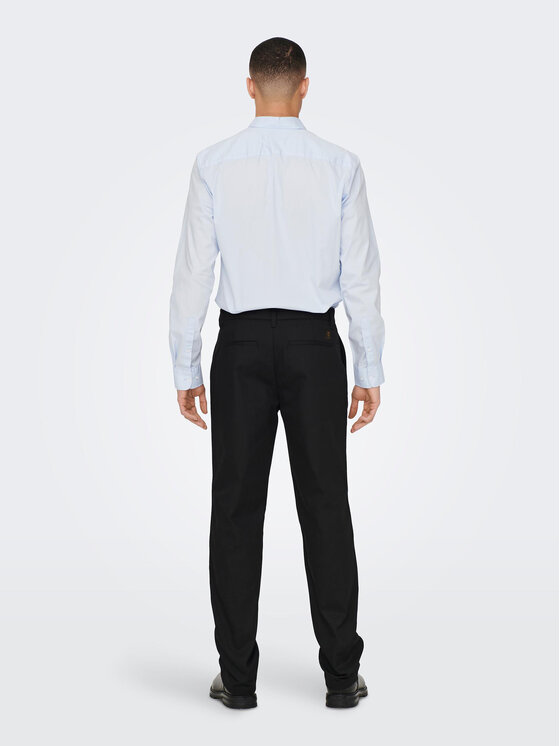 Only & Sons Only & Sons Kalhoty z materiálu Edge-Ed 22024468 Černá Relaxed Fit