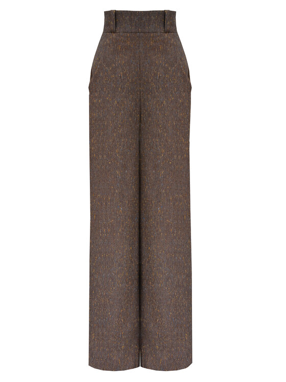 Kasia Zapała Kasia Zapała Spodnie materiałowe Cruz Brązowy Wide Leg