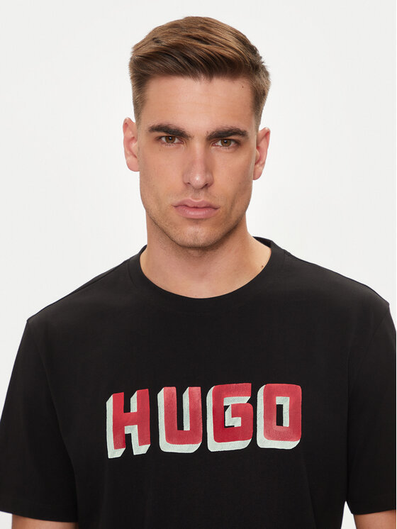 HUGO Hugo Tričko Daqerio 50516624 Čierna Regular Fit
