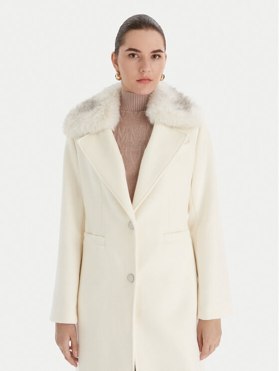 Guess Guess Вълнено палто W5BL19 W2642 Екрю Regular Fit