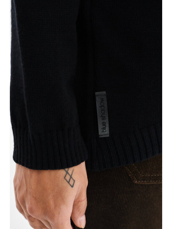 blue shadow blue shadow Sweter Orco Czarny Regular Fit