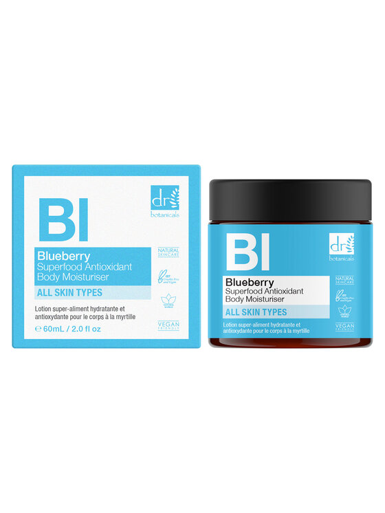 Dr Botanicals Dr Botanicals Nawilżający balsam do ciała z superfoods z jagodami borówki, regeneruje i wygładza – 60 ml Krem do ciała