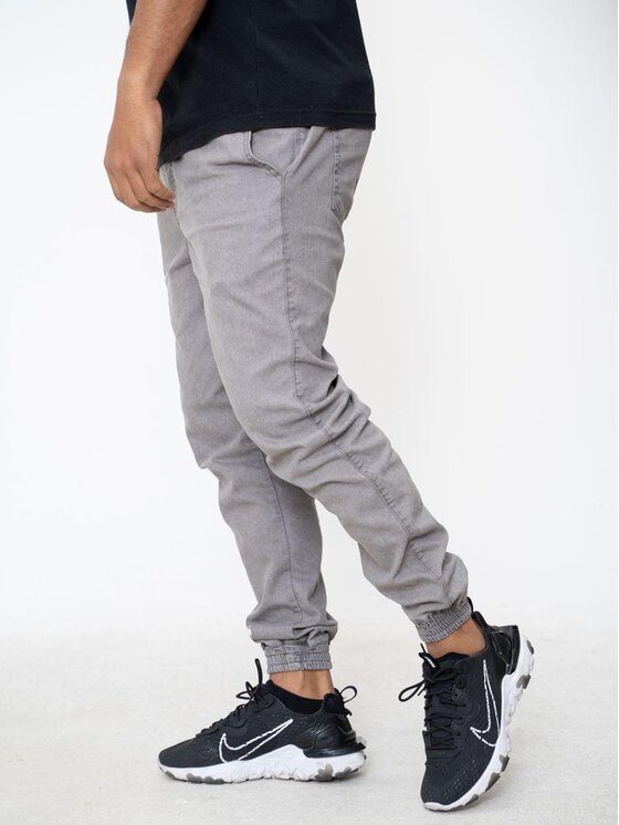 Metoda Sport Metoda Sport Spodnie materiałowe Spodnie Jeansowe Jogger Metoda Sport Mini M Pocket Logo Szare 2XL Szary Regular Fit