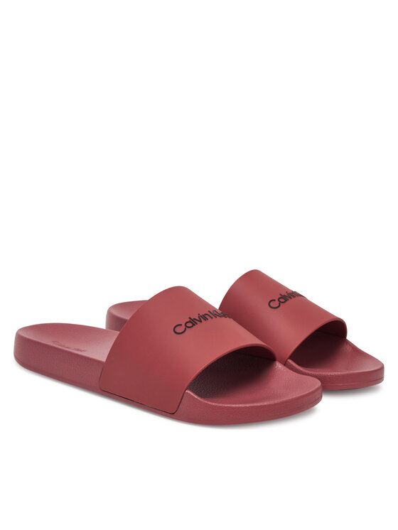 Calvin Klein Calvin Klein Şlapi Pool Slide Rubber HM0HM00455 Vișiniu