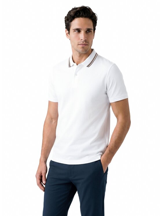 Pako Lorente Pako Lorente Polo P26WF-TX-004 Biały Regular Fit