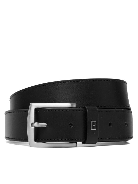 Tommy Hilfiger Tommy Hilfiger Колан Denton Square Buckle Leather Belt AM0AM14188 Черен
