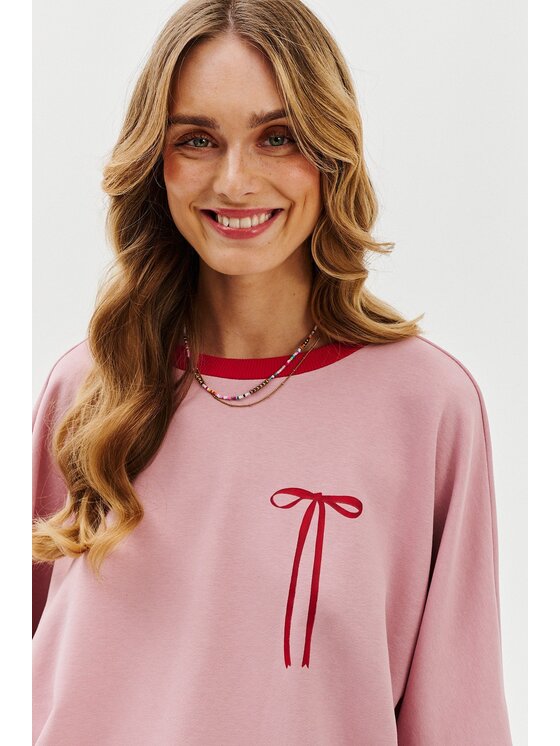 NAOKO NAOKO Mikina Girlytude Růžová Regular Fit
