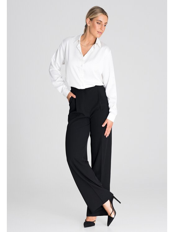 FIGL FIGL Spodnie damskie M949 Czarny Regular Fit