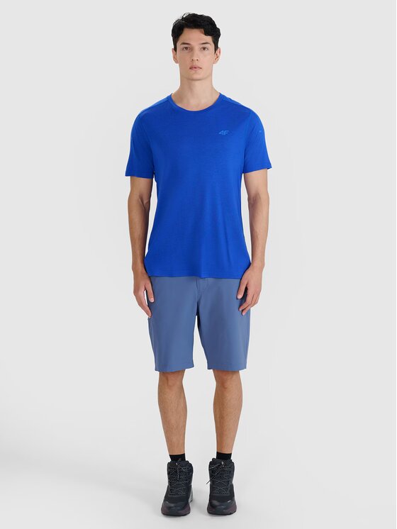 4F 4F Funkčné tričko 4FWSS25TFTSM1268-36S Modrá Regular Fit