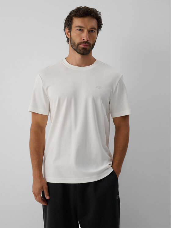 4F 4F T-Shirt ESSENTIAL Biały Regular Fit