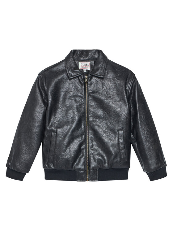 Guess Kurtka z imitacji skóry L5YL03 W0100 Czarny Regular Fit