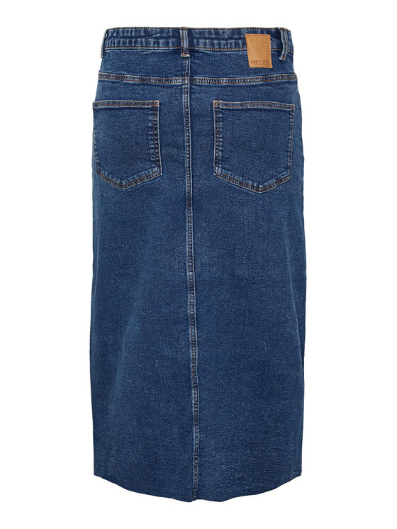 Pieces Pieces Džinsa svārki 17144829 Zils Regular Fit