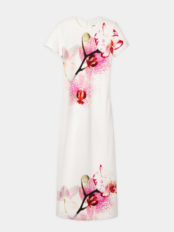 Desigual Desigual Sommerkleid Lila 24SWVK41 Weiß Regular Fit