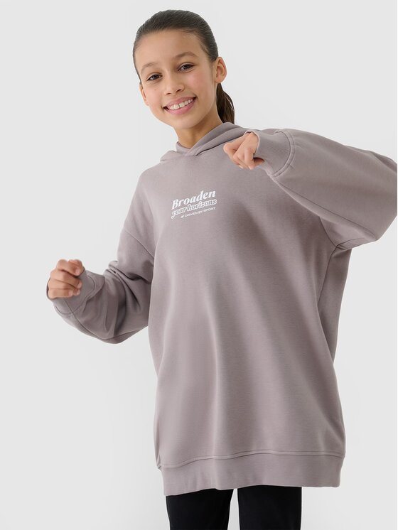 4F 4F Bluza 4FJRSS25TSWSF2056-83S Brązowy Oversize