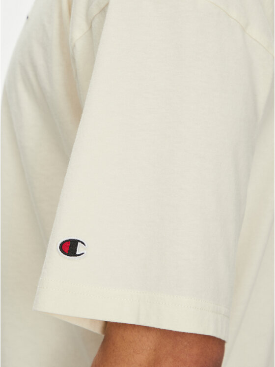 Champion Champion Marškinėliai 221257 Écru Regular Fit