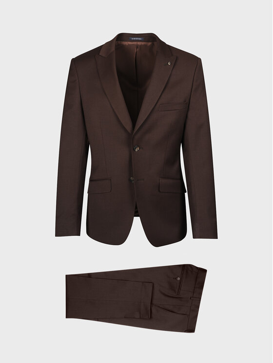Evenemen Evenemen Garnitur Kast Brown Brązowy Slim Fit