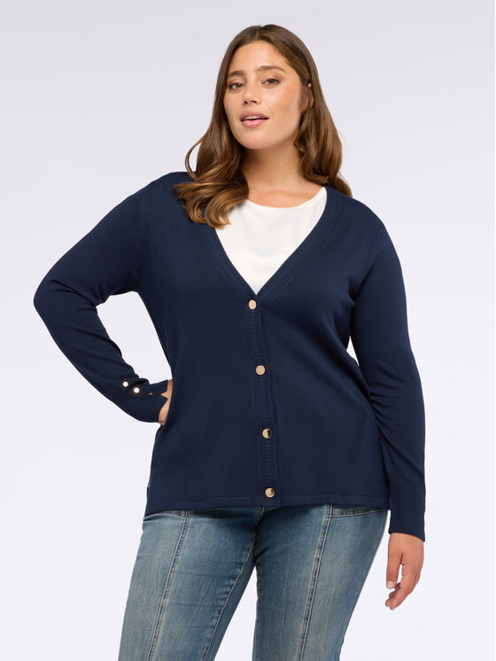 Fiorella Rubino Fiorella Rubino Cardigan M628L008002N034 Blu A-Line Fit