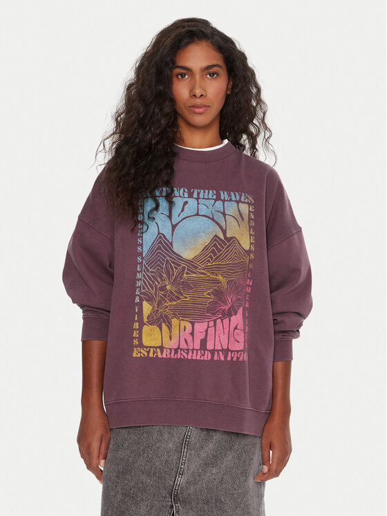 Roxy Roxy Pulóver Lineup ERJFT05005 Lila Oversize