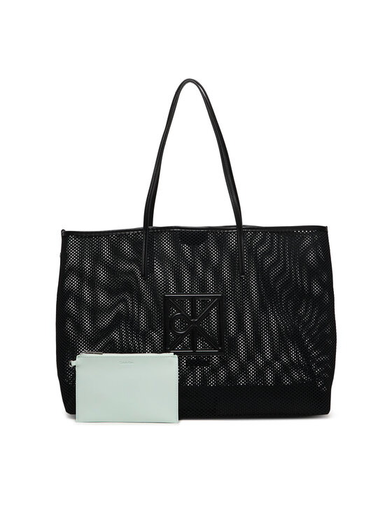 Calvin Klein Calvin Klein Kabelka Emblem Mesh Xl Tote LV04F3422G Černá