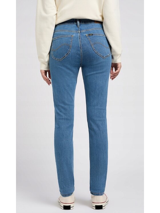 Lee Lee Jeansy Scarlett High Niebieski Skinny Fit