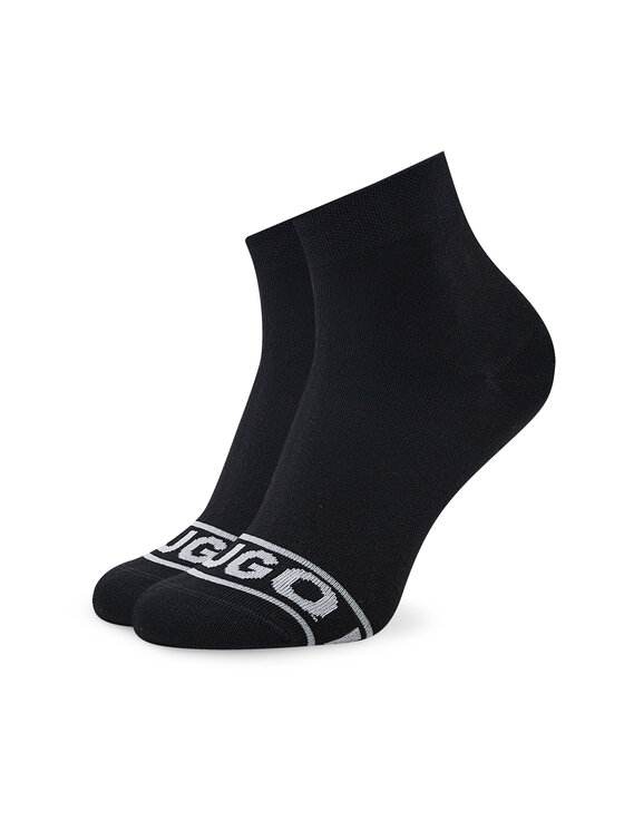 HUGO Hugo 2er-Set hohe Damensocken Logo 50469291 Schwarz