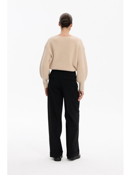 Deni Cler Milano Deni Cler Milano Spodnie materiałowe W-DC-5257-F5-F7-90-1 Czarny Regular Fit