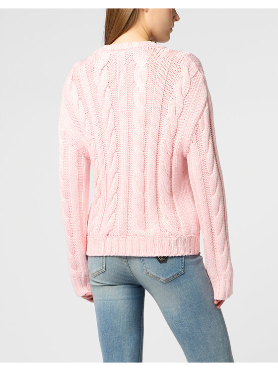 PHILIPP PLEIN PHILIPP PLEIN Sweter 29775 Różowy Regular Fit