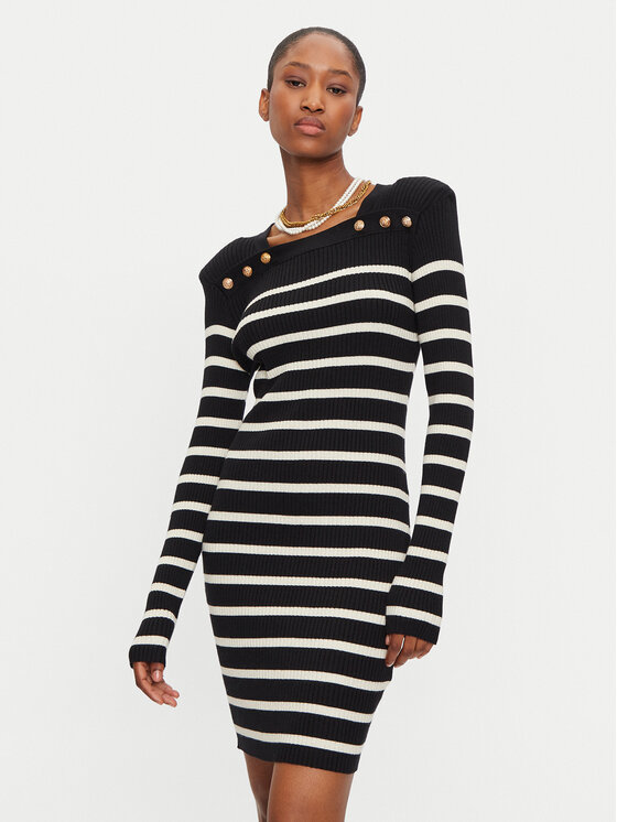 Fracomina Fracomina Trikotažinė suknelė FR24WD5005K462N8 Juoda Slim Fit