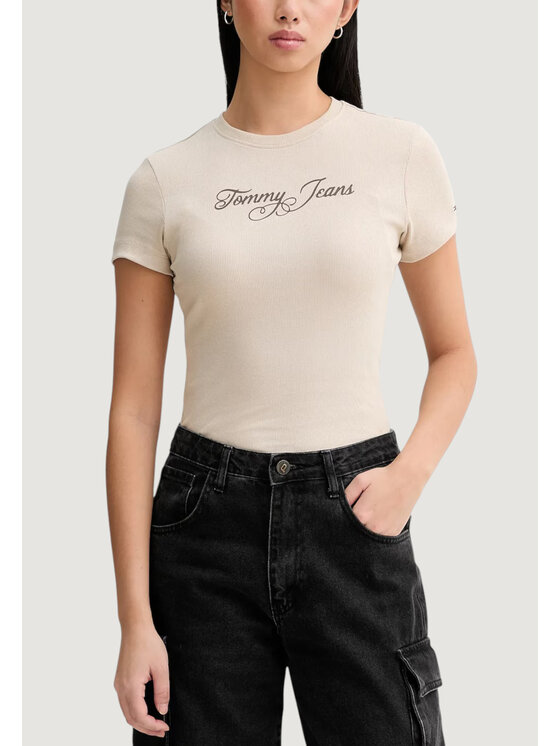 Tommy Jeans Tommy Jeans T-Shirt DW0DW21838 Μπεζ Casual Fit