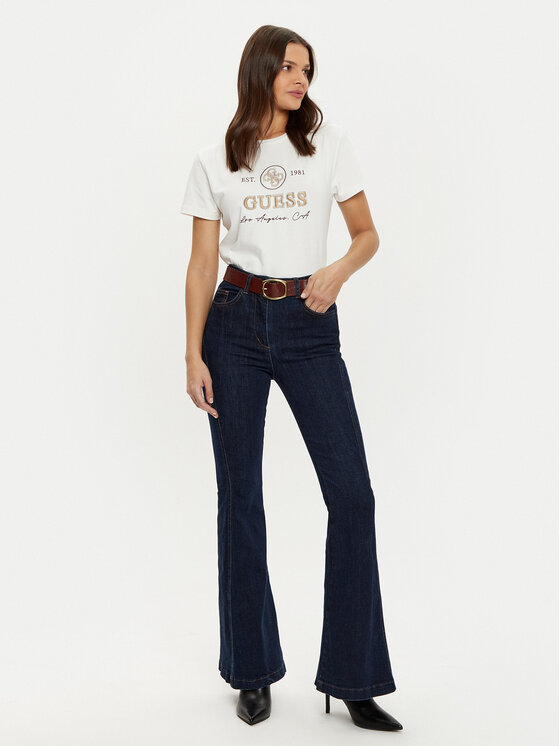 Guess Guess T-krekls V5RI05 J1314 Écru Regular Fit