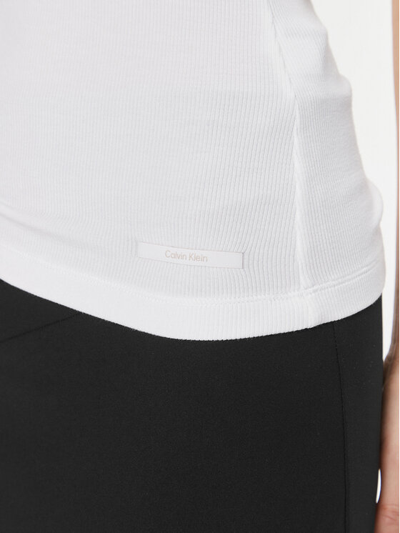 Calvin Klein Calvin Klein топ Modal Rib Tank Top K20K206406 Бял Slim Fit