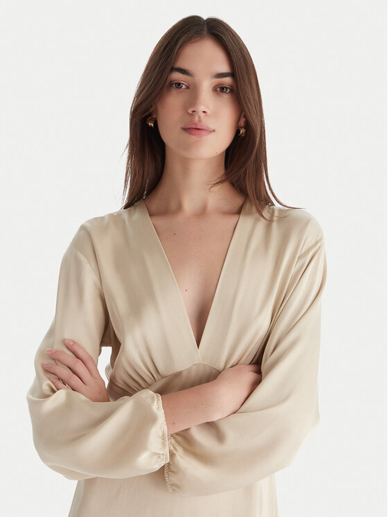 ViCOLO ViCOLO Rochie cocktail TF0250 Bej Regular Fit