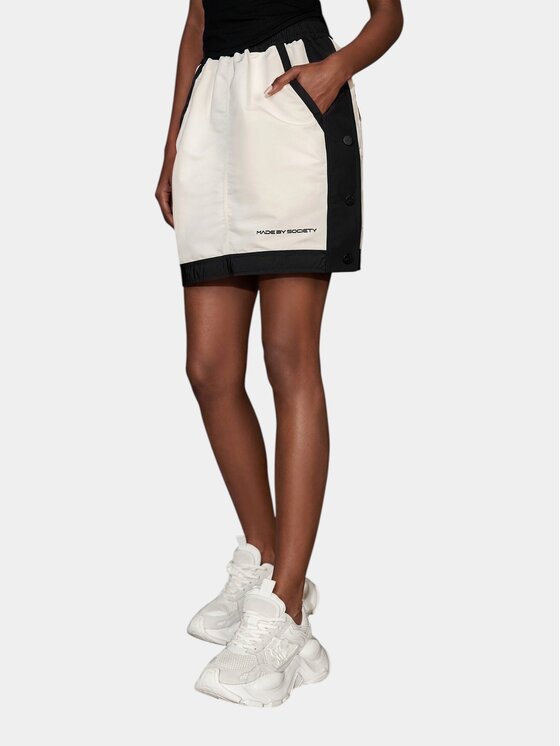 MADE BY SOCIETY MADE BY SOCIETY Spódnica mini Fusta CHROME-WASH - F27434 Biały Basic Fit