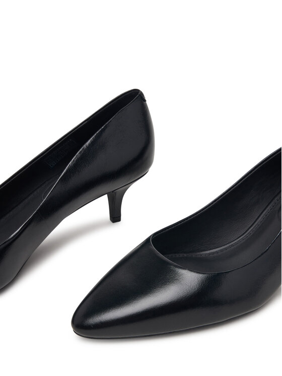 Tommy Hilfiger Tommy Hilfiger Décolleté Kitten Heel Court Leather Shoe FW0FW09526 Nero