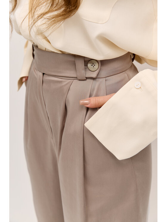 Hottie Hot Hottie Hot Παντελόνι γυναικείο PAYA Μπεζ Oversize