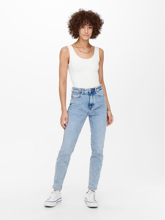 ONLY ONLY Blugi 15248715 Albastru celest Straight Fit