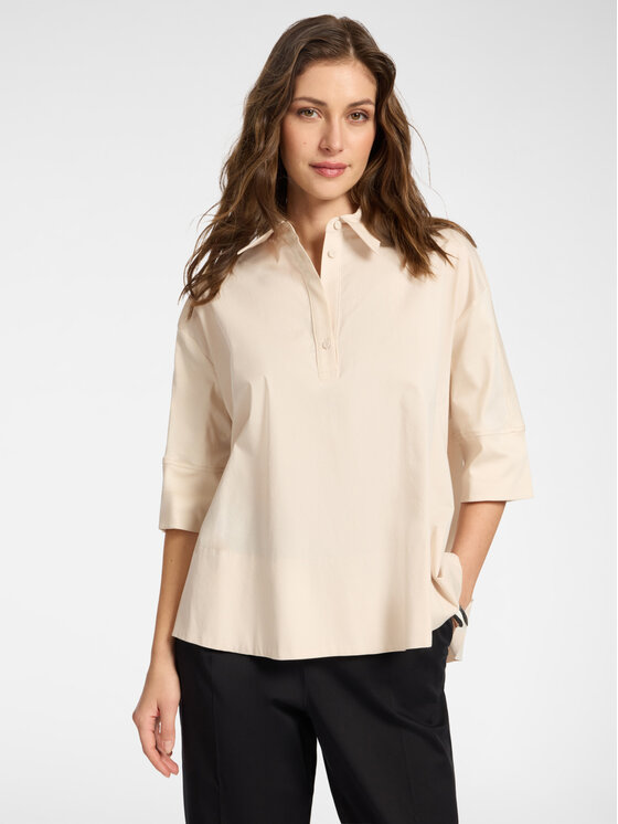 Elena Mirò Elena Mirò Bluzka 2009Z000058N002 Kremowy Boxy Fit