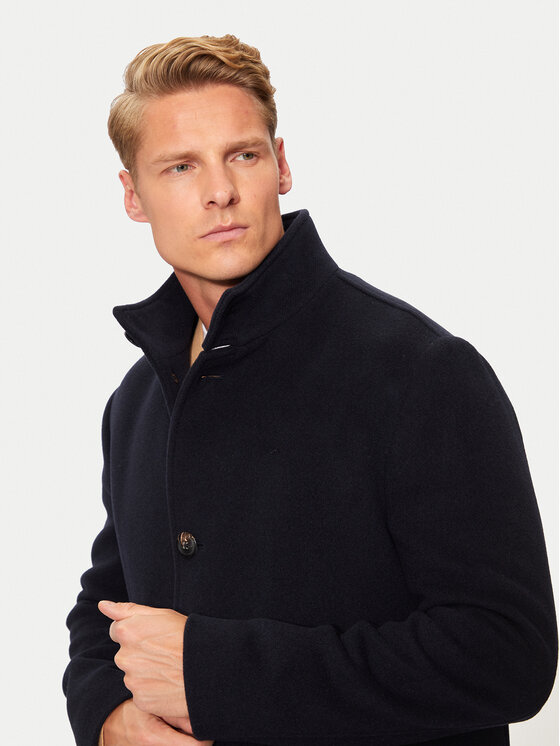 Tommy Hilfiger Tommy Hilfiger Vilnas mētelis MW0MW37956 Tumši zils Regular Fit